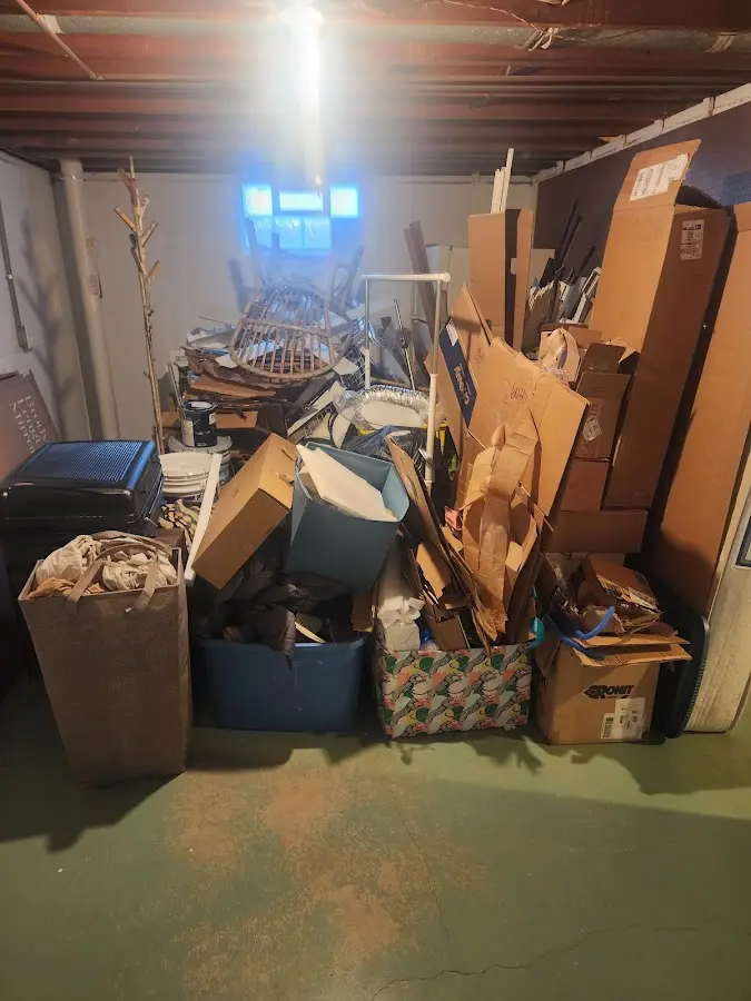 Roll-off dumpster container at job site for 6 Yard Dumpster Rental in Wolf Trap